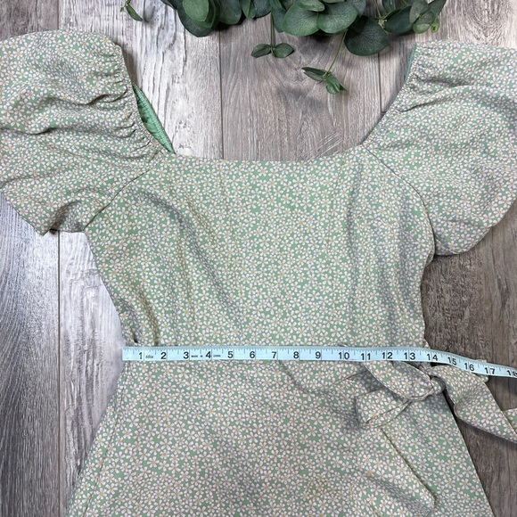 Row A Floral Puff Sleeve Wrap Minidress - Picture 7 of 13